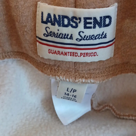 Lands' End  Women's Sweatpants size large petite tan color - Picture 2 of 4